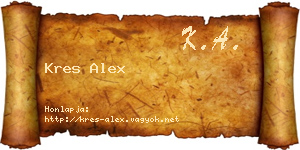 Kres Alex névjegykártya
